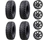 Tusk Set of 30x10-14 TERRABITE Heavy Duty 8-Ply Radial UTV Tires mounted on CASCADE Wheels - Compatible with POLARIS ...