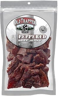 Old Trapper Beef Jerky, Peppered 8 Ounce Pack, Spicy Meat Snacks for Lunches or Between Meals, 11 Grams of Protein, Z...