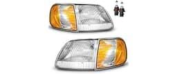 KarSpareHub Headlights for 1997-2003 Ford F150 W/Bulbs Halogen | Headlights Assembly for 1997-2003 Ford F150/1997-200...