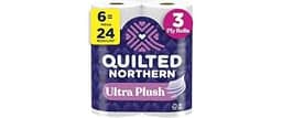 Quilted Northern Ultra Plush Toilet Paper, 6 Mega Rolls = 24 Regular Rolls | 3 ply soft toilet tissue for everyday co...