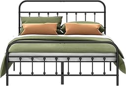 Kujielan Metal Bed Frame Queen Size,Easy to Assemble,Black
