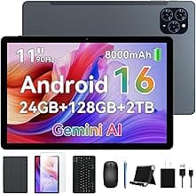 2026 11 Inch 2K FHD Android 16 Tablet with Keyboard, Inbuilt Gemini AI, 24GB RAM, 256GB ROM, 2TB Expand, 1.8GHz Octa-...
