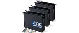 SortRax Plastic Extra Capacity Hanging File Folders, 2" Expanding Pocket, Heavy Duty for Filing Cabinet, Insertable 1...
