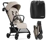 Mompush Nexis Carbon Fiber Lightweight Travel Stroller, Carry-On, Khaki | Lightweight travel stroller for airplane, c...