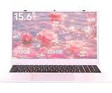 EvoSpan Pink Laptop Computer for Students, 15.6 Inch FHD IPS Display, 12GB RAM 256GB SSD, Lightweight Laptop for Scho...