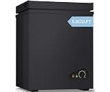 TABU 5.0 Cubic Feet Chest Freezer, Compact Deep Freezer, Black | Top Opening Freezer, 7 Level Adjustable Thermostat &...