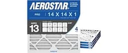 Aerostar Air Filter 14x14x1 MERV 13 AC Filter, HVAC, Furnace Filter, 4 Pack | ACTUAL SIZE (13.75 x 13.75 x 0.75) AC F...