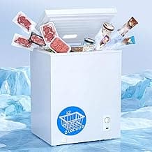 MEPTY 2.05 Cu.Ft Chest Freezer,Top Open Door Deep Freezer with 2 Removable Baskets,7 Adjustable Thermostat,Built-in L...