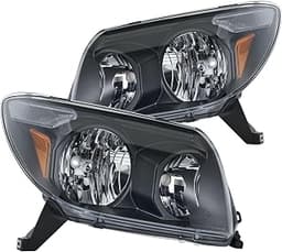 VRC Headlights Halogen Compatible with 2003-2005 Toyota 4Runner Headlamps | Direct Bolt-On Replacement;Factory Plug C...