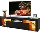 WLIVE 63 inch TV Stand for 50 55 60 65 70 Inch TVs, Modern Entertainment Center with LED Lights & 2 Large Storage Dra...
