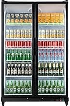 Upstreman 27.1 Cu.Ft Black Commercial Beverage Refrigerator, Beverage Cooler Fridge with LED Light/Adjustable Shelves...