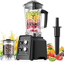 Blender, 1800W Blender with Grinder - 6-Blade Professional Smoothie Blenders for Kitchen, Crushes Ice, Self-Cleaning,...
