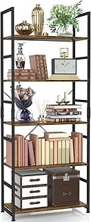 NUMENN 5 Tier Bookshelf, Tall Bookcase Shelf Storage Organizer, Modern Book Shelf for Bedroom, Living Room and Home O...