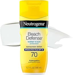 Neutrogena Beach Defense Sunscreen Lotion SPF 70 Broad Spectrum UVA UVB Protection Lightweight Water Resistant up to ...