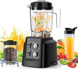 Blender, 1800W Blender with Grinder - 6-Blade Professional Smoothie Blenders for Kitchen, Crushes Ice, Self-Cleaning,...