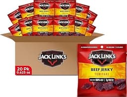 Jack Link's Teriyaki Beef Jerky Multipack - (20 Pack) 0.625 oz | Bags - Ready to Eat Real Meat Protein Snacks - 7g Pr...