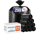 Delxo 40-45 Gallon Trash Bags, 250 Count, 40×45'' Large Black Garbage Bags | Star-Seal Can Liners for Home, Kitchen, ...