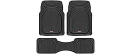 Motor Trend FlexTough Floor Mats for Cars, Black Deep Dish All-Weather Car Mats, Waterproof Trim-to Fit Automotive Fl...