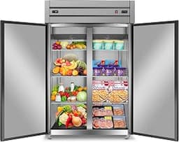 Tylza 48" Commercial Refrigerator and Freezer Combo Stainless Steel