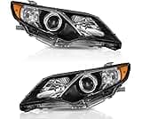 WEELMOTO Headlights Compatible with 2012-2014 Toyota Camry L/Se/Le/Xle/Hybrid, Headlamp Replacement for 12 2013 14 Ca...