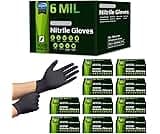 Inspire HEAVY DUTY ORIGINAL Stretch Nitrile Black Gloves Disposable Latex Free | Food, Mechanic, 6mil Black or 8 Mil ...
