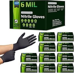 Inspire HEAVY DUTY ORIGINAL Stretch Nitrile Black Gloves Disposable Latex Free | Food, Mechanic, 6mil Black or 8 Mil ...