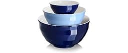 DOWAN Mixing bowls, 4.25/2/0.5 Qt Ceramic Mixing Bowls for Kitchen, Large Salad Serving Bowls, Nesting Mixing Bowls S...