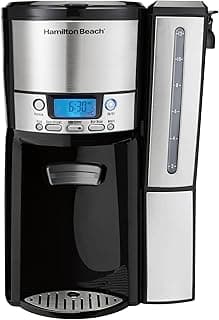 Hamilton Beach One Press Programmable Dispensing 12 Cup Coffee Maker with Internal Coffee Pot, Stays Warm and Fresh f...