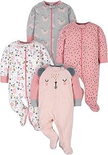Gerber Baby Girls 4-Pack Sleep 'N Play Footie