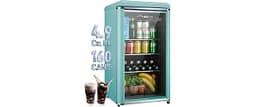 Anypro 4.9 Cu.Ft Retro Small Beverage Refrigerator Cooler with Double Tempered Glass Door, 120 Can Wine Drink Beer Mi...