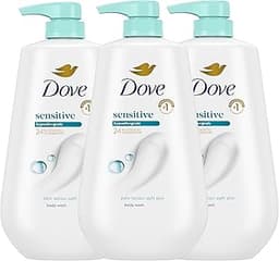 Dove Body Wash 3 Count Sensitive Skin For 24hr Lotion-Soft Skin Moisturizing Skin Cleanser Gentle Hypoallergenic Form...