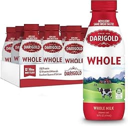 Darigold Shelf Stable Whole Milk Bottle with 12 Essential Nutrients, 15g Protein, rsBT Free - 14oz, 12 Pack (Whole)