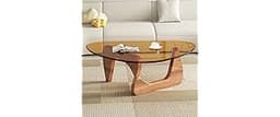 Modern Glass Coffee Table for Living Room, Mid Century Coffee Table, Small Coffee Tables, Suitable for Bedroom Living...