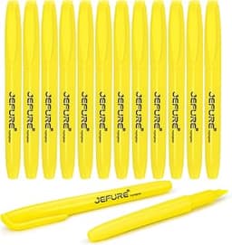 12 Pcs Highlighters, Chisel Tip, Yellow