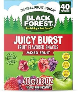 Black Forest, Juicy Burst, Fruit Flavored Snacks, Mixed Fruit Flavors, A Juicy Burst of Natural Flavors, Made with Re...