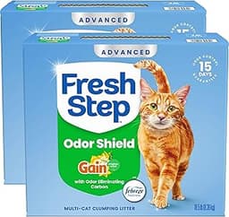 Fresh Step Advanced Odor Shield Multi Cat Clumping Litter with Febreze Freshness, Low Dust, Odor Control with Ammonia...