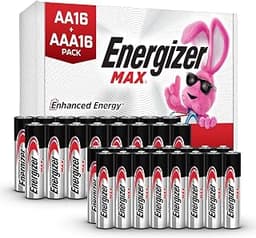 Energizer AA and AAA Batteries, 32 Count, Combo Pack Contains 16 Max Double A and 16 Max Triple A Batteries
