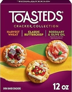 Toasteds Crackers, Cracker Collection, Lunch Snacks, Variety Pack, 12oz Box (1 Box)