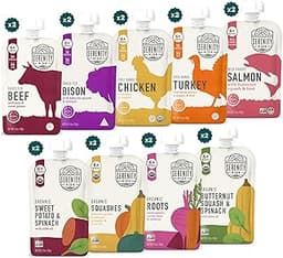 Serenity Kids 6+ Months Baby Food Puree Pouch - 5g Protein-Packed Toddler Snacks - Organic Meat & Veggie Food Pouches...