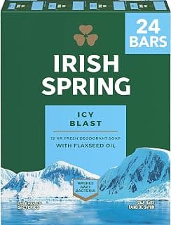 Irish Spring Icy Blast Bar Soap for Men, Mens Soap, Smell Fresh and Clean 12 Hours, Men Bars Washing Hands Body, Mild...