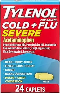 Tylenol Cold + Flu Severe Caplets, Acetaminophen, 24 ct