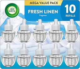 Air Wick Plug In Refills with Essential Oils, Fresh Linen, 10 count