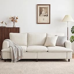 GRUSIGN 3 Seater Couch, 83" Comfy Corduroy Sofa with Deep Seat, Modern Sofa Couch for Living Room, Office, Bedroom, A...