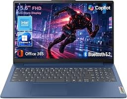 Lenovo 15.6" FHD Essential Laptop, Intel Processor, 8GB DDR5, 128GB Storage