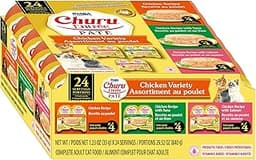INABA Churu Entrée Pate for Cats, High Protein & Moisture, Prebiotic Wet Cat Food, 1.23oz. per Serving, 24 Servings, ...