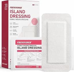 FRESINIDER Island Dressing 4x8 Inch, 30 Pack, Sterile Adhesive Dressings | 30 Individually Wrapped Dressings with Non...