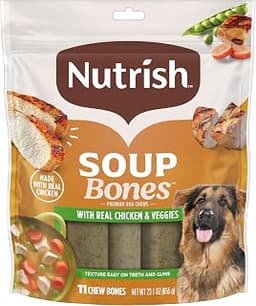 Nutrish Soup Bones Premium Dog Chews with Real Chicken and Veggies, 11 Chews, Packaging May Vary (Rachael Ray)