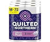 Quilted Northern Ultra Plush Toilet Paper, 18 Mega Rolls = 72 Regular Rolls, 3X Thicker*, 3 Ply Soft Toilet Tissue