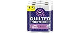 Quilted Northern Ultra Plush Toilet Paper, 18 Mega Rolls = 72 Regular Rolls, 4X More Absorbent*, 3-Ply Soft Toilet Ti...