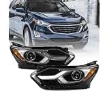 FIONE Halogen Headlights Assembly for Chevy Equinox 2018 2019 2020 2021 PA | LED DRL Headlamp Left Driver+Right Passe...